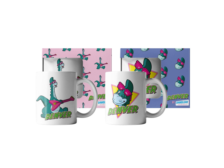 Pack de 2 Mugs Denver Le Dernier Dinosaure | Clin d'œil & Guitare